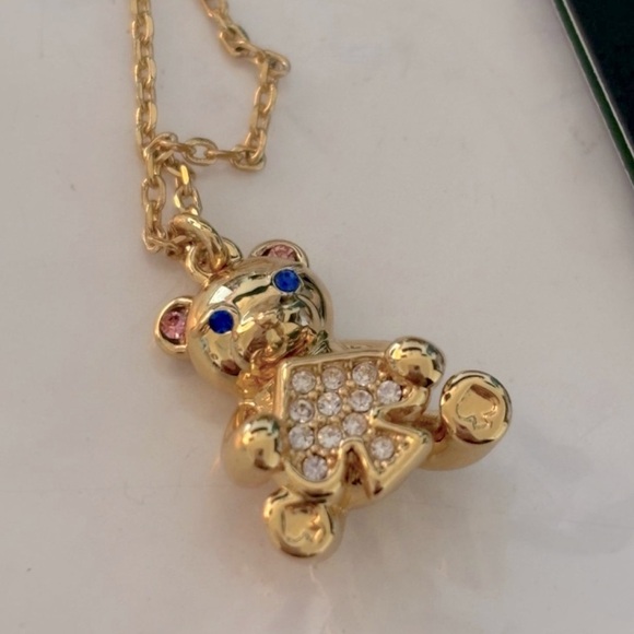 Kate spade NWT Gold Teddy Bear Pendant Necklace 16’ - Picture 4 of 6